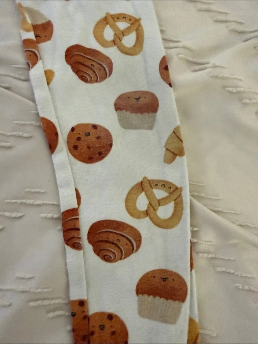 Old Navy White Kids Pajama Top with Brown & Yellow Bakery Print